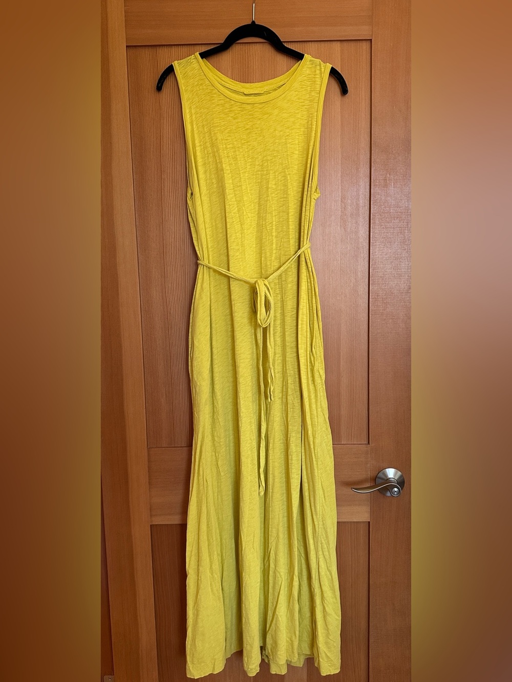 Velvet by Graham & Spencer Sunny Yellow Sleeveless Tie-Waist Maxi Dress